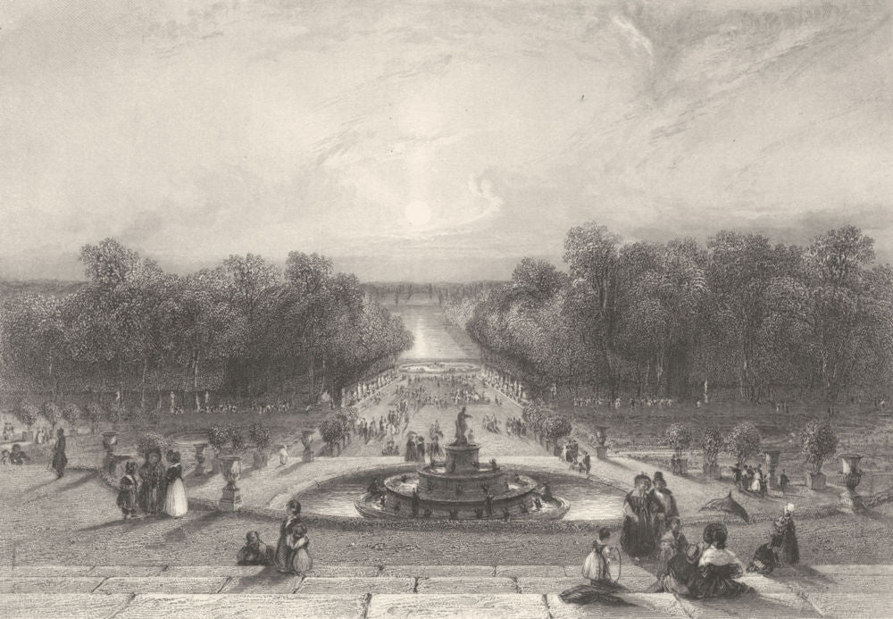 YVELINES. The Gardens of Versailles 1839 old antique vintage print picture